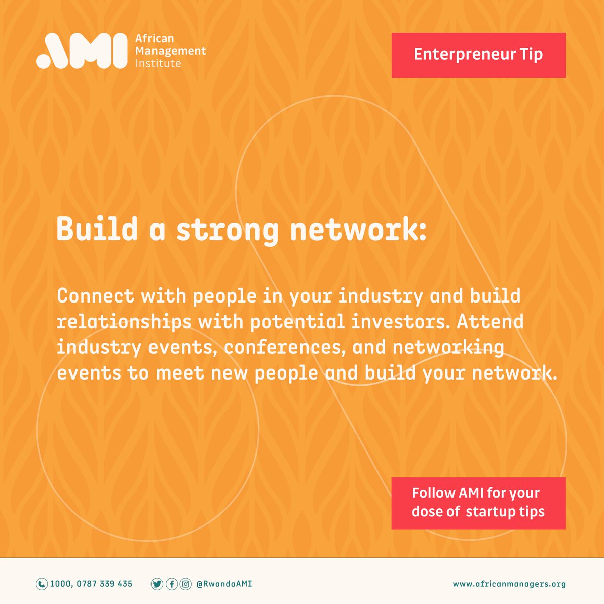RwandaAMI's tweet photo. Want to fundraise faster? Craft a clear and compelling business pitch, build a strong network of investors, and stay persistent in your efforts. Stay focused and proactive to increase your chances of securing funding.
#AMIRwanda #LearnWithAMI #Rwanda https://t.co/lDq1wqLOsO