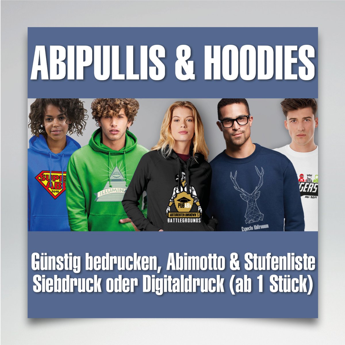 abigrafen's tweet photo. Alle Produktinformationen über trendige Abi-Pullis mit Kapuze / Kaputzenpullover findet ihr auf unserer Webseite. 🤩
https://t.co/w7ugja9v1D
#abipullis #abitextilien #abigrafen #abitur #dortmund #gestalten #abishop #allesfüreurenabschluss #abizeitung #abishirt #abihoodie https://t.co/pKxeAPtj5k