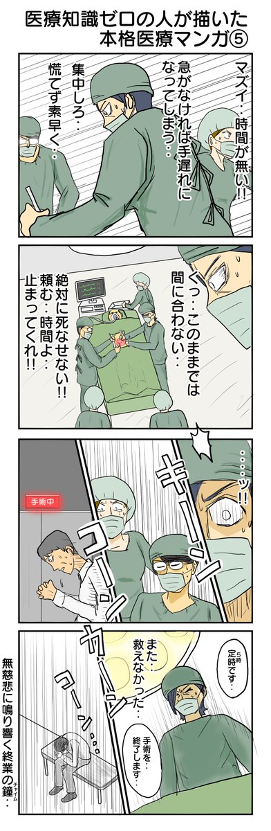 医療知識ゼロの人が描いた本格医療マンガ⑤ #4コマ #4コマ漫画 #医療知識ゼロの人が描いた本格医療マンガ #再掲