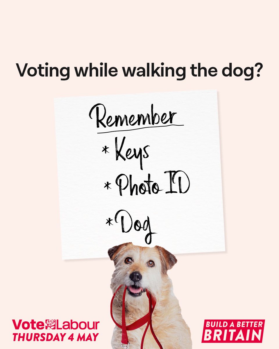 annalouisedixon's tweet photo. Remember Vote Labour and tag me in your #dogsatpollingstations 
#Shipley #Wilsden #Bingley #menston #Burleyinwharfedale #Wharfedale #Windhill #Wrose #Saltaire #Cullingworth #Denholme #Harden #Eldwick #Gilstead 
@VotingDogs https://t.co/yOo4dTNu5P