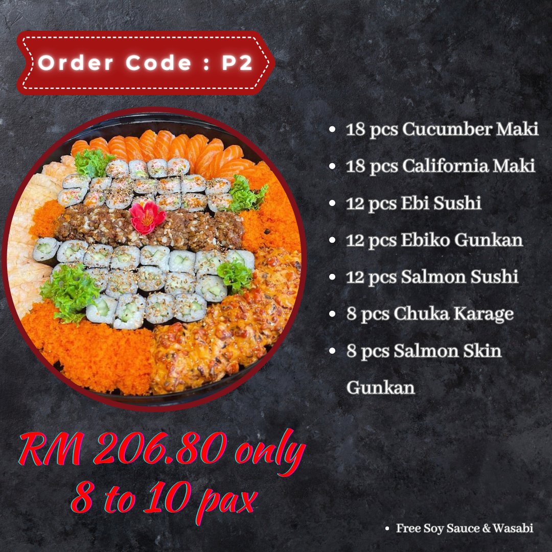 fujiyama_my's tweet photo. BUY 3 GET 1 FOR FREE!! 🤩🤩

For delivery, all orders will be delivered straight to your doorstep to celebrate at home or simply sending it as a gift to your loved ones. 🍣🍱

Check out more menus and contact us via WhatsApp to order, link in our bio! ✨#japaneserestaurant #sushi https://t.co/KjCmNuG8LZ