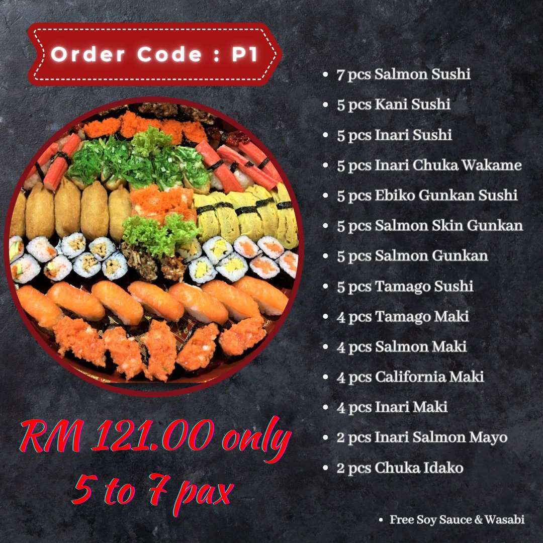 fujiyama_my's tweet photo. BUY 3 GET 1 FOR FREE!! 🤩🤩

For delivery, all orders will be delivered straight to your doorstep to celebrate at home or simply sending it as a gift to your loved ones. 🍣🍱

Check out more menus and contact us via WhatsApp to order, link in our bio! ✨#japaneserestaurant #sushi https://t.co/KjCmNuG8LZ