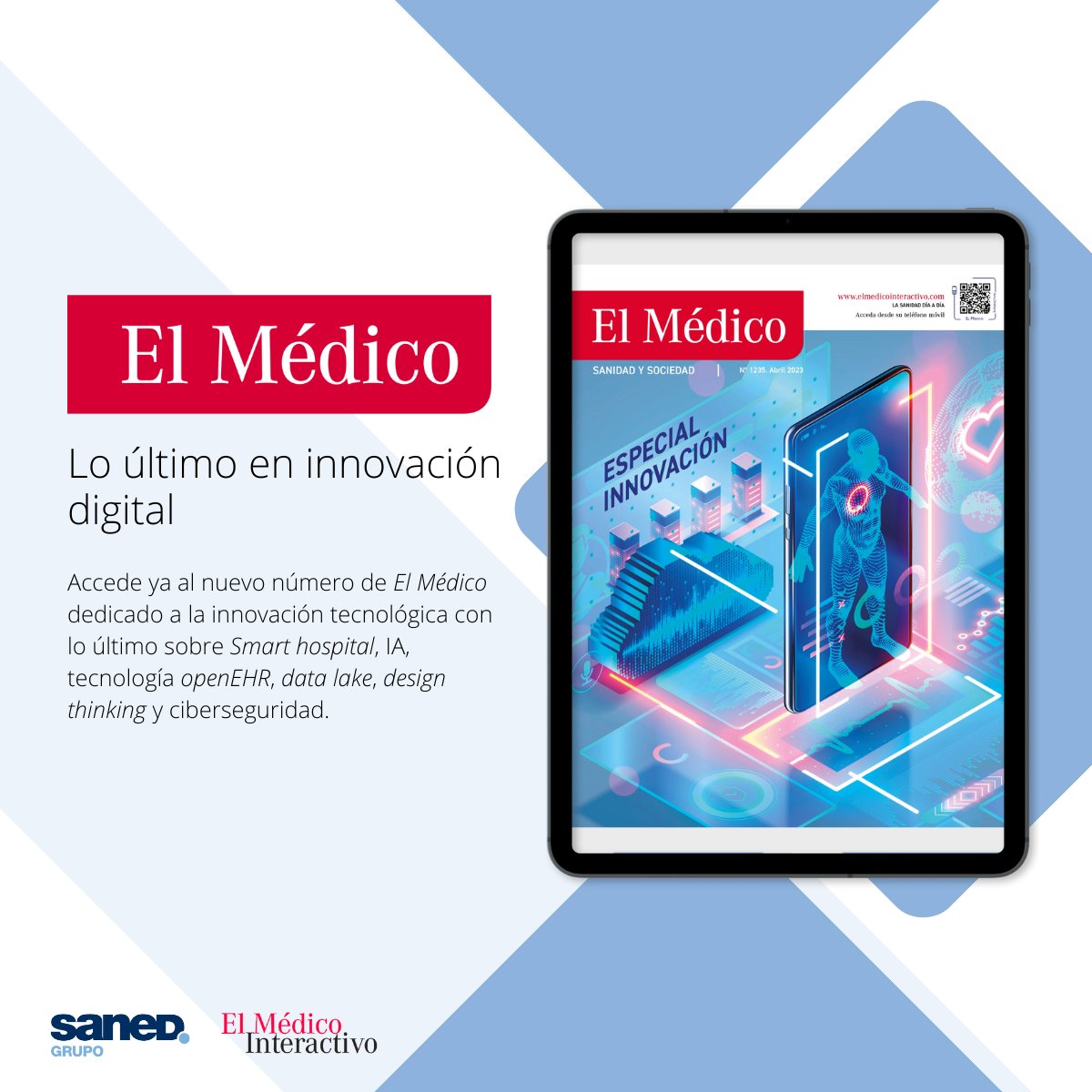 Gracias a los fondos europeos y a políticas más concienciadas, la Salud Digital avanza a grandes pasos. Te contamos cómo en el último número de la revista El Médico dedicado a la innovación tecnológica. Descárgala ya en la web de <a href="/Elmedicoint/">El Médico Interactivo</a>. elmedicointeractivo.com

#innovación