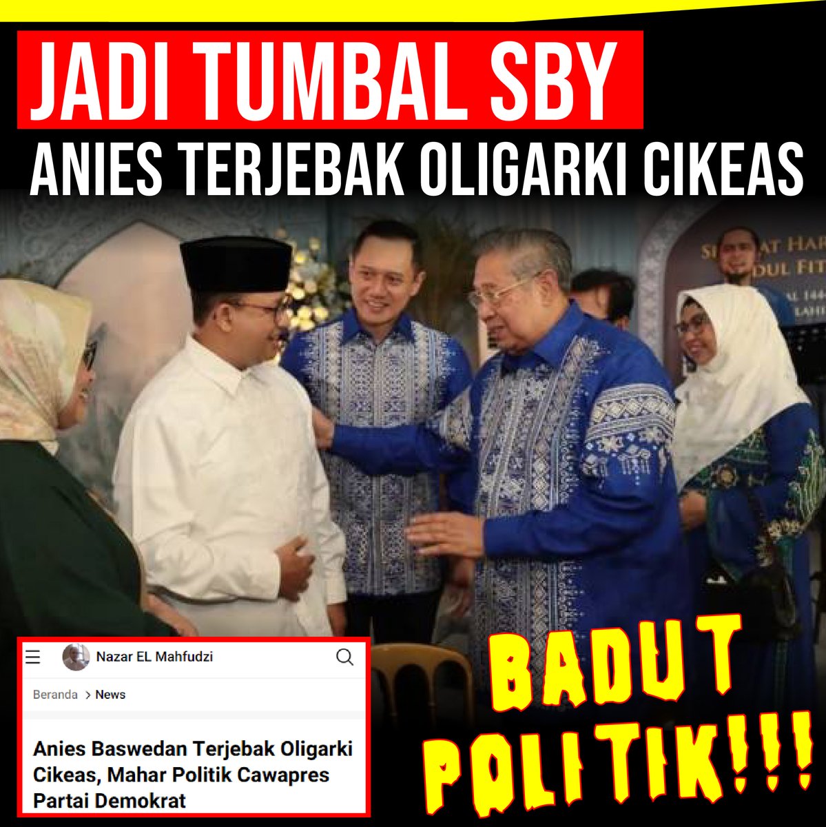 Jadi Tumbal SBY, Anies Terjebak Oligarki Cikeas
Gus Baha
2024 #MenangTotal
Sukoharjo
Bu Rudy