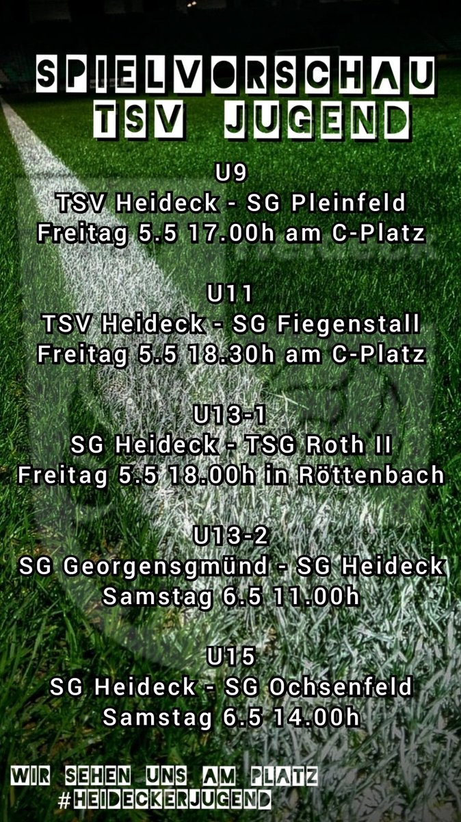tsvheideck1863's tweet photo. Geiles Wochenende, kommt vorbei. Unterstützt unser Jungs. Es wird gegrillt und am Sonntag gibt es tolle Attraktionen für die Kids 

#erleben #Fussball #kreisliga #soccer #kids #geil #heideck #roth #trend #party https://t.co/IQtdJP6LEq