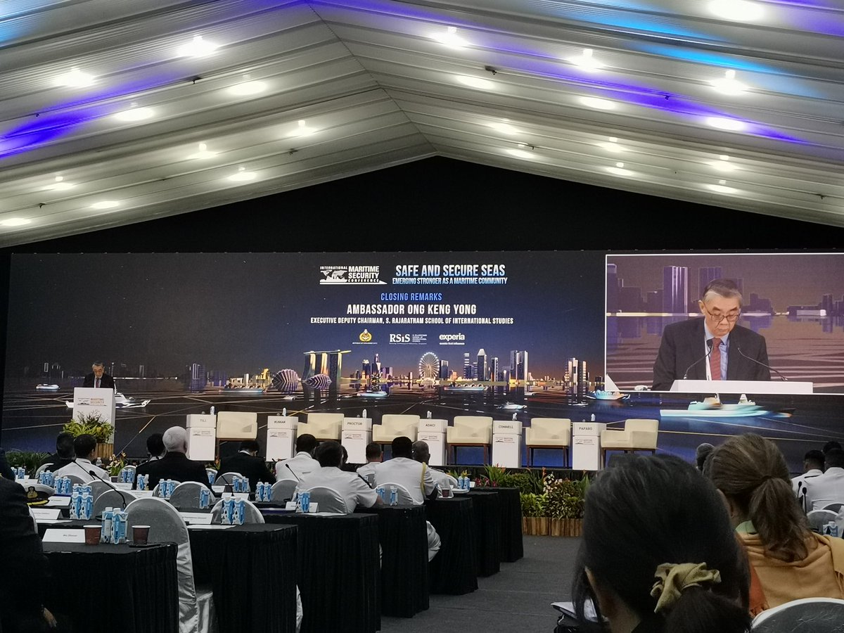 AUJ_Ang's tweet photo. @RSIS_NTU EDC Amb. Ong Keng Yong delivering the closing remarks for #IMSC2023 https://t.co/u8Zzjc2juD