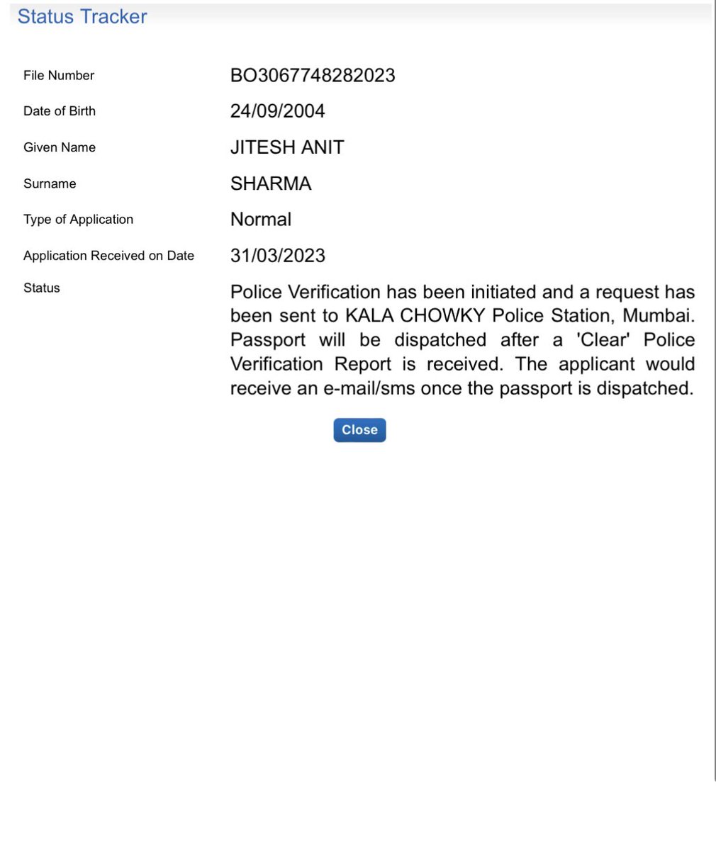 AnitSha77424677's tweet photo. @passportsevamea @rpomumbai @CPMumbaiPolice @MumbaiPolice 
My Son Applied for Passport on 31/03/2023 and the police verification is done on 26/04/2023 as we are moving towards digital India the verification took 26 days and and how many more days it is going to take clear https://t.co/xDdImaUwMt
