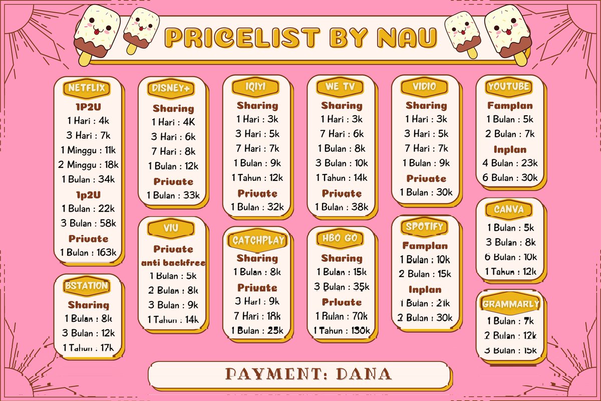 yuk man teman yang mau app premium murah tapi legal 100% bisa yaaa 🥰🥰 fast respon, fast process
untuk saat ini payment only via dana yaaa, terima kasiii

wa.me/+6285890345966
#zonauangᅠ