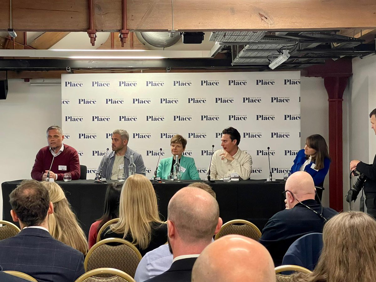 BritProp's tweet photo. Excellent turnout this morning at #PlaceNWLive to hear the latest on the BtR market!

Our Chief Executive @MelanieLeech4 draws on recent research from @ScotPropFed &amp; @RettieandCo on the impact of rent control in Scotland, highlighting the significant effect on #BtR investment. https://t.co/yt75K6SPuT