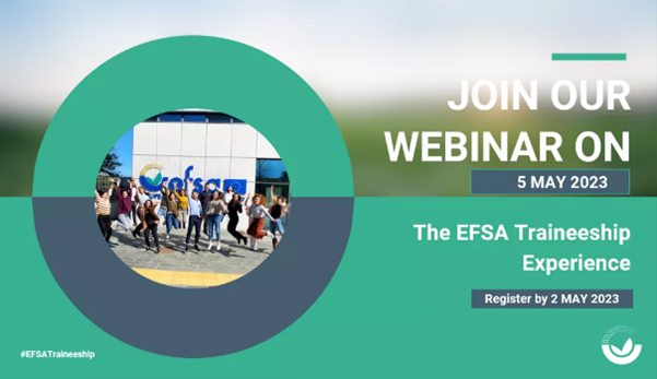Animals_EFSA's tweet photo. Are you planning to apply for #EFSATraineeship? Follow @EFSA_EU webinar on 5 May at 11.00h to gain useful insights about EFSA traineeship programme and selection process!
👉 https://t.co/OipImjXXX3 https://t.co/Yl6Px1wr5F