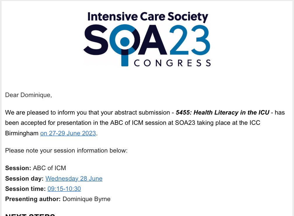 So excited to be speaking at the @ICS_updates 2023 State of the Art Conference! Health literacy in the ICU is such an important topic. #healthLiteracy #HealthEquality #ProudToBePHU #CriticalCare