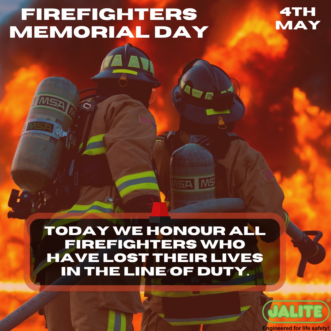 We take the time today to honour all firefighters who have lost their lives in the line of duty.

We also remember the sacrifices of retired and serving firefighters worldwide.
#firefightersmemorialday #firefightersmemorial #firefighters #uk

#firesafety #hereos #jalite