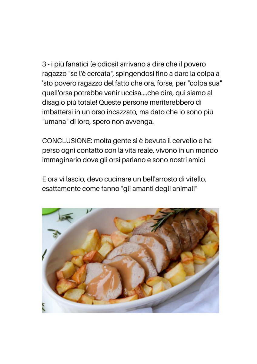 DariaCorrente's tweet photo. La LOGICA dei sedicenti "ANIMALISTI" del nuovo millennio:
#orsi #Trentino #orsajj4 #animalisti https://t.co/NpeLL4DjMc