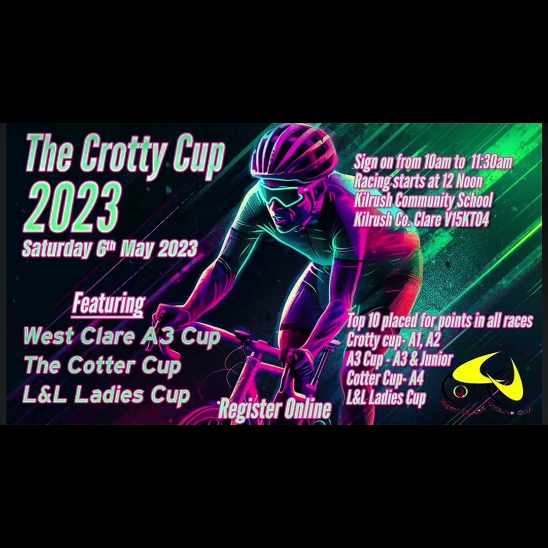 Important race info. 
Reminder that Registration for this year's Crotty Cup will close tonight.
For All Races. 
Start is same location at Kilrush Community School, we have moved the finish line to Moyasta School, 5.4 km from kilrush v15w635.
Each race will now be 5.4km shorter.