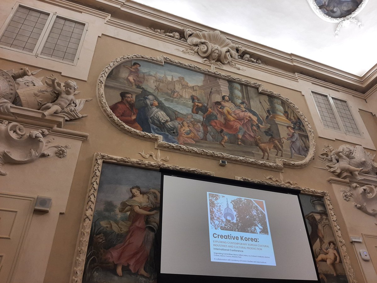 hatice_lik's tweet photo. Happy to participate with my Ph.d student @SilaSelinTurkel at the "Creative Korea: Exploring Contemporary Korean cultural industries and cultural production" at the University of Bologna. Opening remarks by Prof. Milani @MarcoMilani05, Prof. Manzoli,  and Prof. Fiori. https://t.co/TFlt3XwcN4