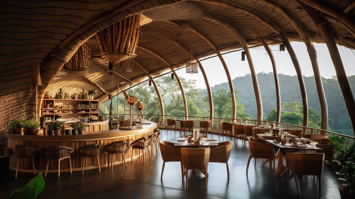dxmid's tweet photo. 🌊🍽️ Discover a breathtaking #diningexperience in the cliffs of #SriLanka! This innovative restaurant design combines a natural cave setting with #bamboo and other local materials, offering a harmonious blend of #earthy charm and culinary delight. 🇱🇰🌿 #CliffsideCuisine #DXMID AI https://t.co/DLRqsoupSW