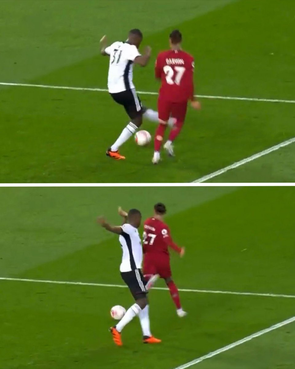 sportbible's tweet photo. Was a penalty the right decision here in Liverpool's 1-0 win over Fulham last night? 🤔 https://t.co/40y6lcljtZ