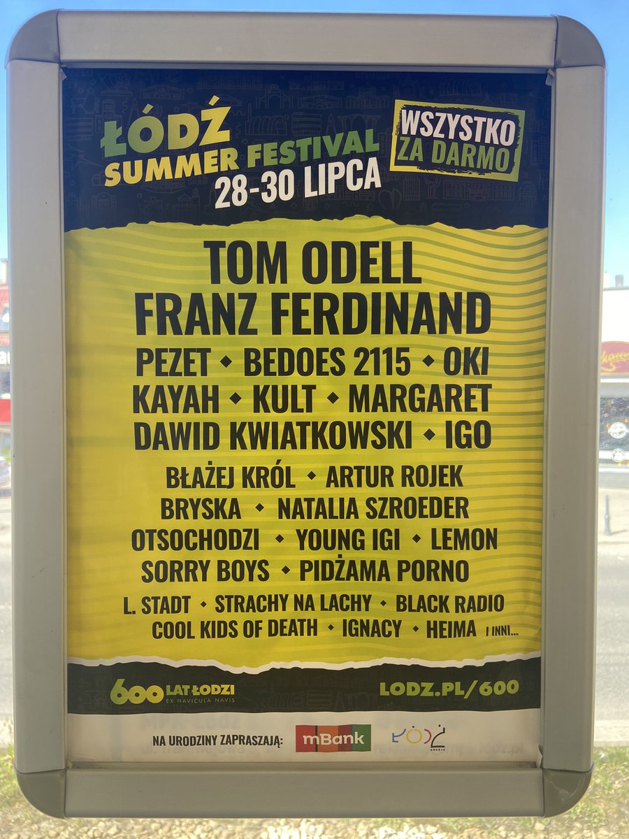 Sorry ale w tym roku żaden z największych festiwali w Polsce nie zaproponował mi tak dobrego lineupu jak Lodz za darmo z okazji 600 lat XD