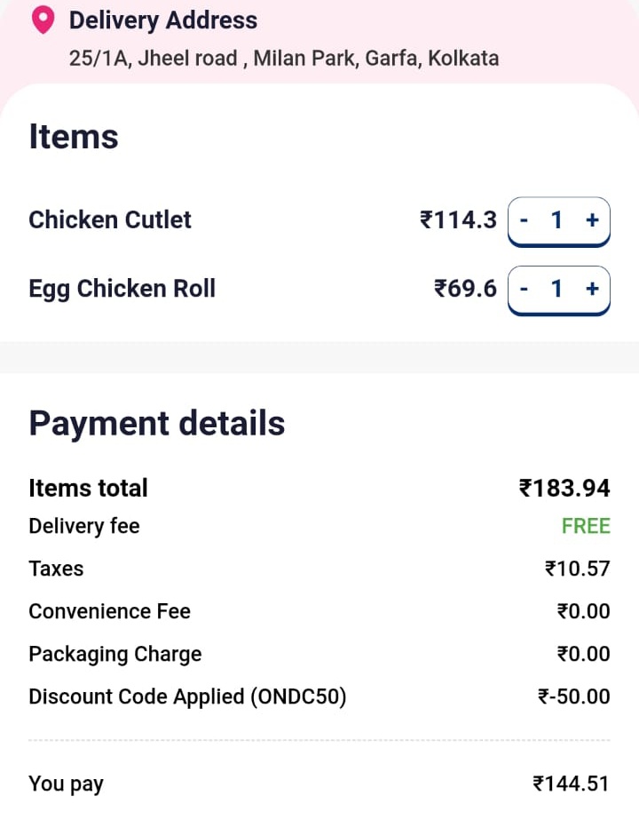 Subham. on Twitter "Chicken cutlet and chicken roll in Swiggy 252 rs