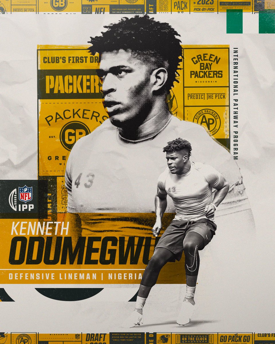 packers's tweet photo. #Packers allocated DL Kenneth Odumegwu from Nigeria as part of the @NFL International Player Pathway program.

📰: https://t.co/toVjhFC1gp

@NFLAfrica | #GoPackGo https://t.co/ycBcofVdK1