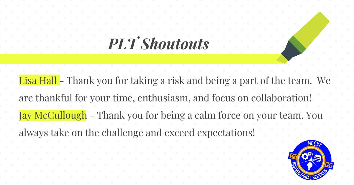 The IS Team is thankful for the opportunities we had this year to collaborate with our Professional Learning Team members and are appreciative of the strengths they each brought to the table. #NCCVTWorks  <a href="/shanta_reynolds/">Shanta Reynolds</a> <a href="/Supt_Jones/">Joseph Jones</a> @NCCVoTech