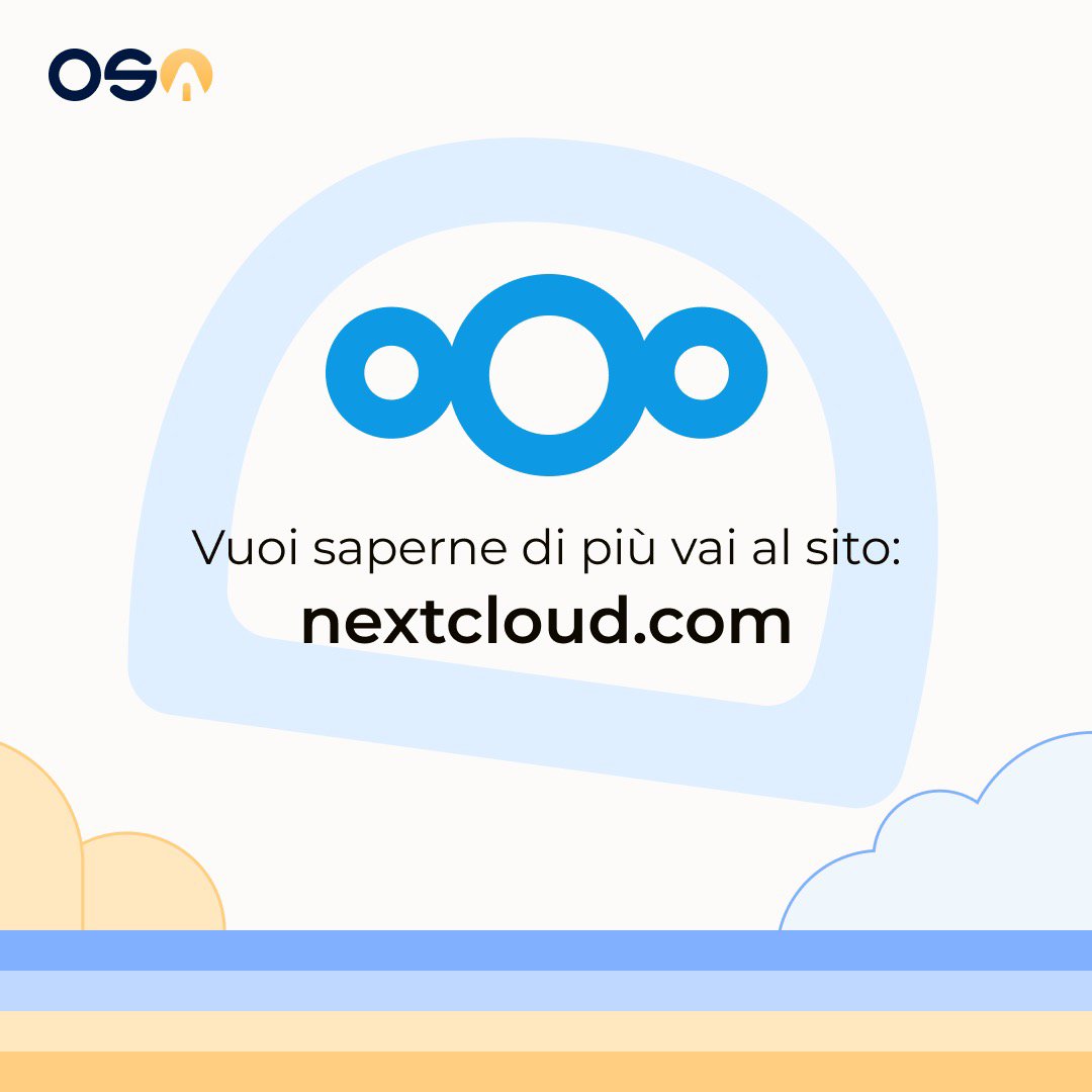 Open Source Italia (@open_source_ita) on Twitter photo RT @OSA_Space@mastodon.uno
NextCloud è la piattaforma di produttività su cui stiamo lavorando, che stiamo integrando e personalizzando
nextcloud
Ti invitiamo a conoscere meglio questa piattaforma
🔗 nextcloud.com
⚡️Continua a…
mastodon.uno/@OSA_Space/110… RT @OSA_Space@mastodon.uno
NextCloud è la piattaforma di produttività su cui stiamo lavorando, che stiamo integrando e personalizzando
nextcloud
Ti invitiamo a conoscere meglio questa piattaforma
🔗 nextcloud.com
⚡️Continua a…
mastodon.uno/@OSA_Space/110…