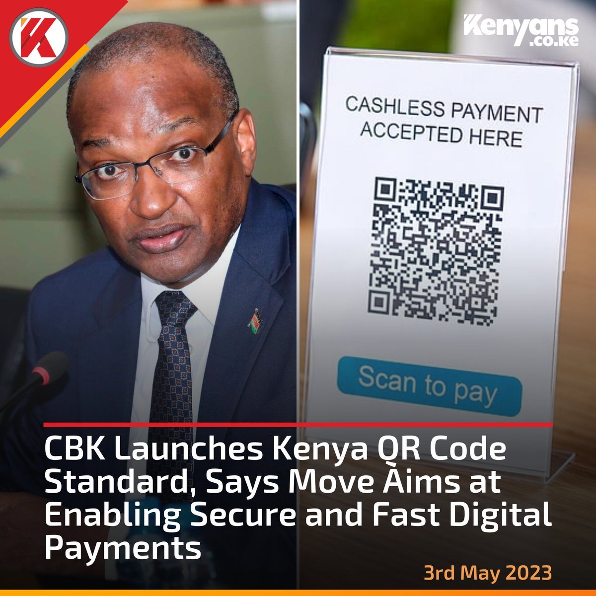 mmnjug's tweet photo. .@CBKKenya announced the issuance and implementation of the Kenya Quick Response Code Standard 2023 (KE-QR Code Standard 2023; or the Standard). #ScanUlipe https://t.co/v7k7EcDH2D