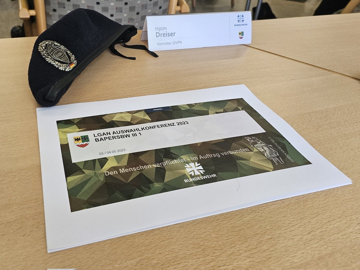 Alex_Dreiser's tweet photo. Transparente Personalentscheidungen sind entscheidend für vertrauensvolles Personalmanagement. Danke das ich im Auftrag des #GVPA als Konferenzbeobachter bei #BAPersBw sein durfte. Die Kameradinnen und Kameraden machen es sich nicht leicht. Well Done! @BAPersBw III 1 https://t.co/UCEAFhRzpC