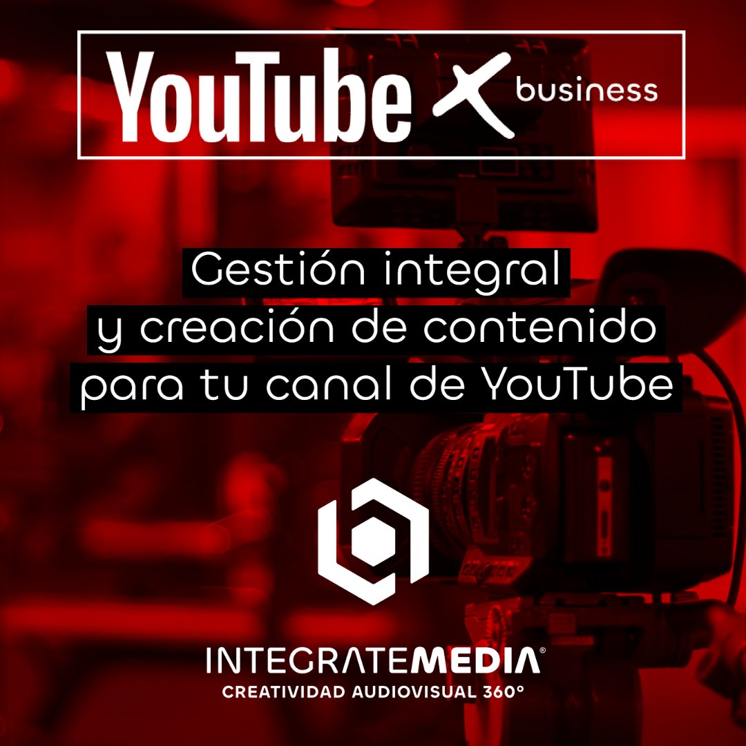 Nuestro exclusivo servicio #YouTubeXBusiness te ofrece la oportunidad de aprovechar la plataforma nº 1 de contenido en #video del mundo para potenciar tu empresa.

#youtube #integratemedia #creaciondecontenido #gestionintegral

Infórmate en este enlace ➡️ integratemedia.es/servicios/yout…