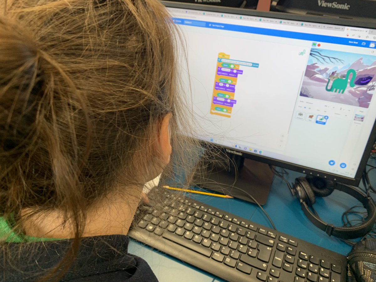 MaidaValeComp's tweet photo. Year 7 working on scratch if statements, having so much fun! They get so excited with their code. #scratch #mvs #mvscomputing https://t.co/iZPdvCCGzv