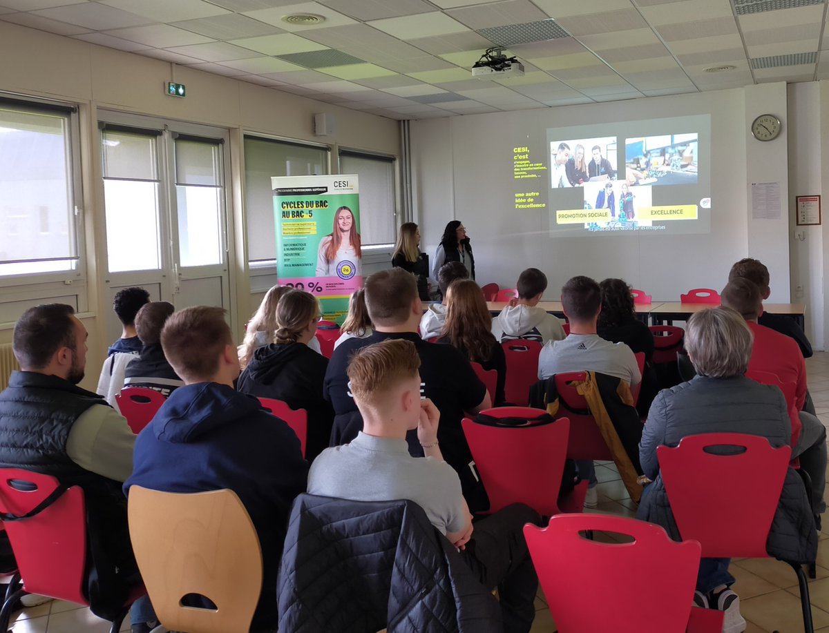 LpMorette's tweet photo. ➡️ Préparer la poursuite d'études post-BAC
✅Les élèves de Terminale sécurité ont découvert la formation en alternance QSE Qualité Sécurité Environnement proposée par l'école d'ingénieurs de Nancy CESI
#ParcoursAvenir
@cesi_officiel 
@SFanucchi1 
@agnesmitzner2 https://t.co/YDxQJwBxlE