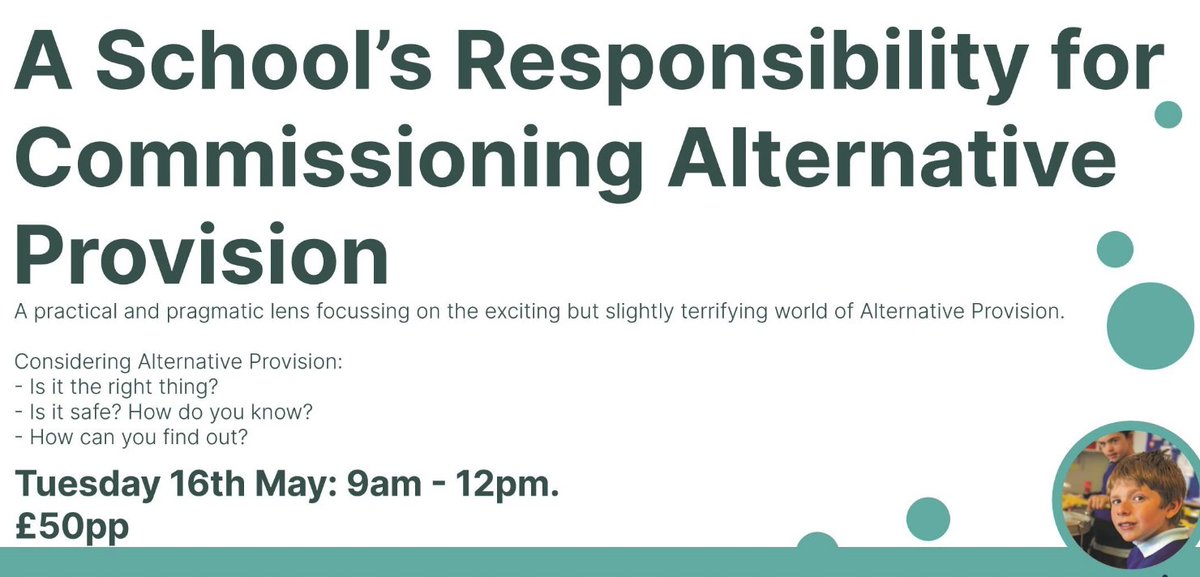 Looking to Alternative Provision but not quite sure where to start or what the right thing to do is?
This session has you covered. Delivered by the fantastic @Kingsmead_Derby, get all your questions answered by the experts. <a href="/LR_SENDHub/">Leicestershire and Rutland SEND and Inclusion Hub</a> 

Book here: lrtshub.org.uk/events