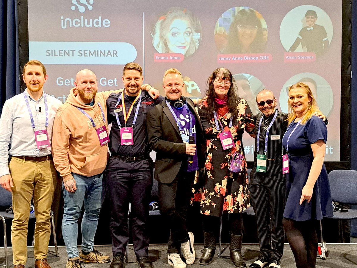 So proud of our @GetActiveGOGA North wales team representing @PrideCymru at the fabulous @includesummit. Sharing how we work so well together in #partnership in our region. It is a privilege to work with you all. @sported_UK @unique_tg @Conwy_dragons @DWFirepride  @dsw_news
