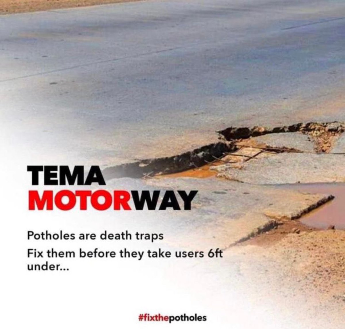 GhErasmus's tweet photo. #Fixthepotholes https://t.co/meDAmd5XHd