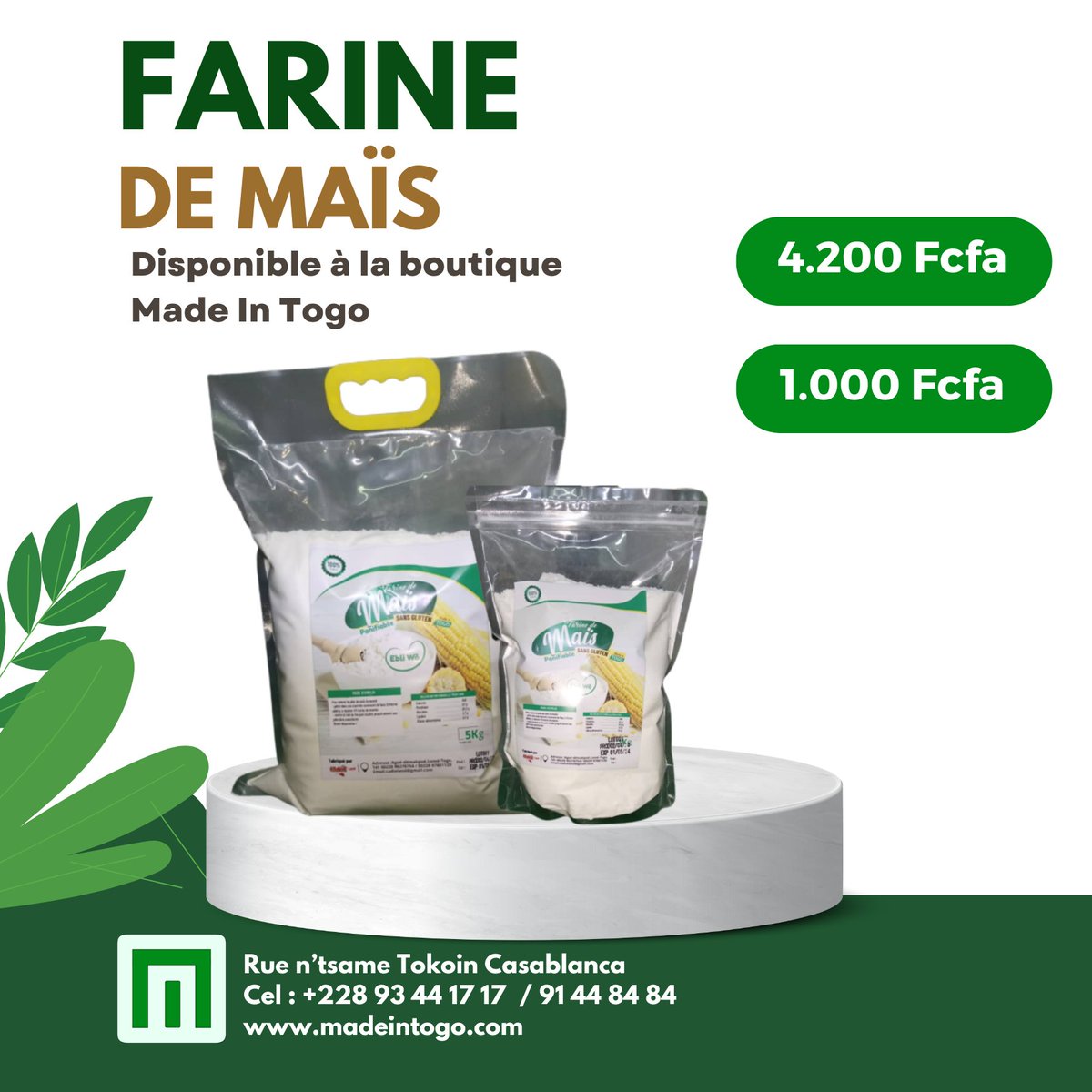 madeintogo_com's tweet photo. Que diriez-vous d'une bonne #farinelocale, avec un goût unique qui mettra en valeur toutes vos recettes ?

Commandez dès maintenant sur 👉https://t.co/1x3TUhYz4x

Farines disponibles à la boutique MADE IN TOGO.

Tel :  93 44 17 17 

#MadeinTogo #Togopride #Consommerlocal https://t.co/ovYlRTWqSh