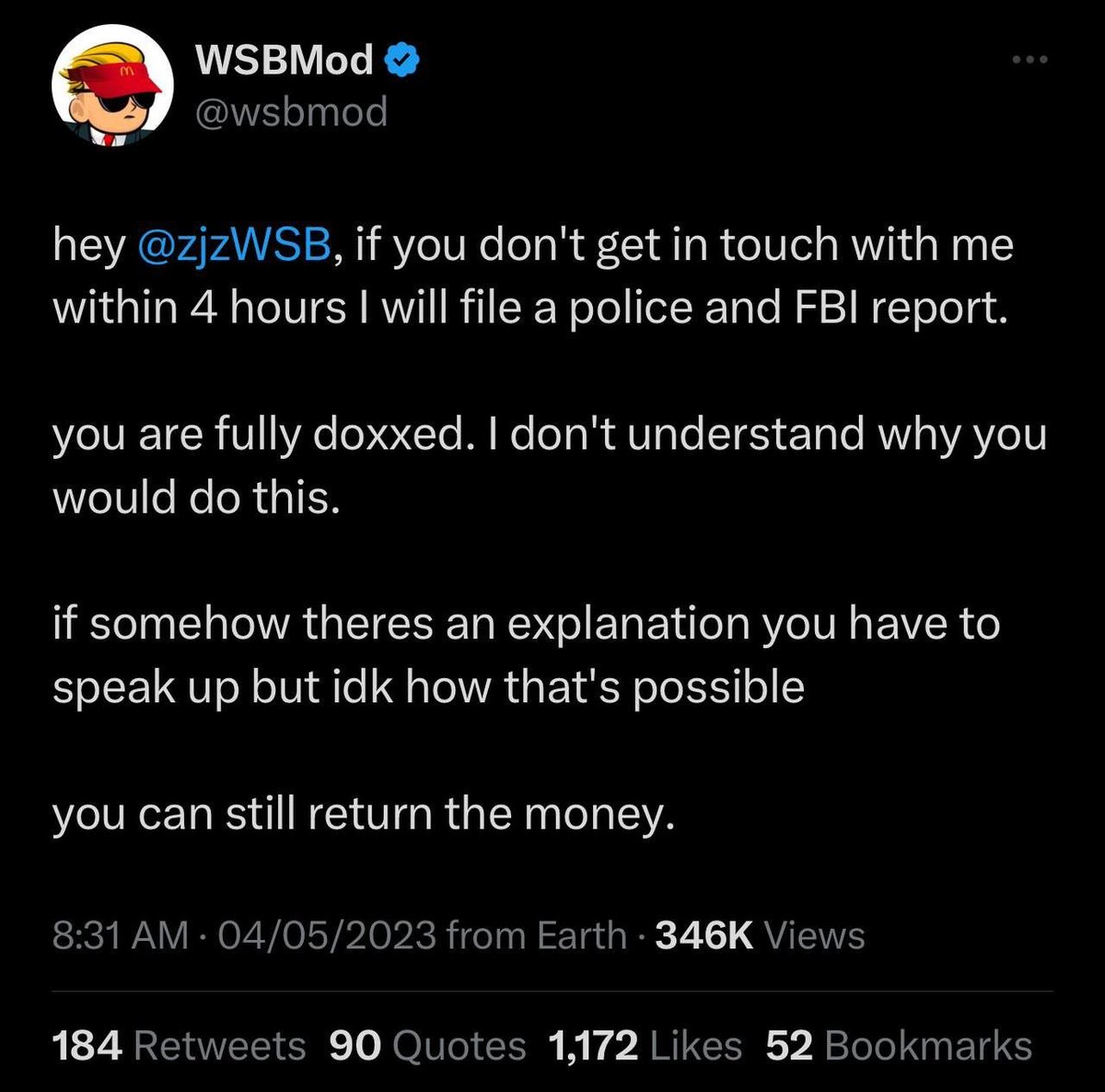OIurkin's tweet image. Seems #WSB Coin #Rugpulled by one of its moderator. WSB Coin #Dumps -90%
Investing in meme tokens can be #risky. #DYOR!!
