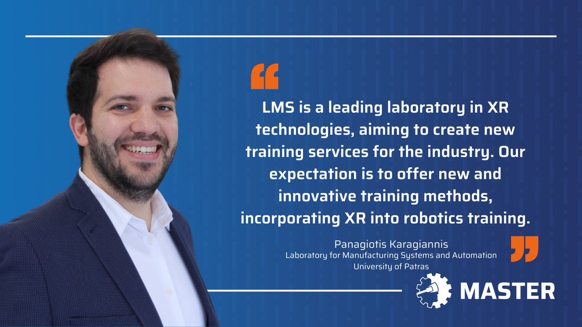 MasterXR_EU's tweet photo. For the next 3.5 years we will be working together with our 7 partners from 3 European countries, Greece, Spain & Germany.
It’s time to meet who is behind MASTER: Panagiotis Karagiannis is our project coordinator from @LMSUPATRAS.
#MasterXR #PeopleOfMaster #ExtendedReality https://t.co/dlcguJWgA1