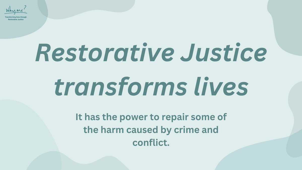 Restorative Justice can transform the lives of people affected by crime. 

But 95% of victims of crime don't know about it. 

Help us to raise awareness of how powerful it can be by spreading the word about Restorative Justice and its benefits.