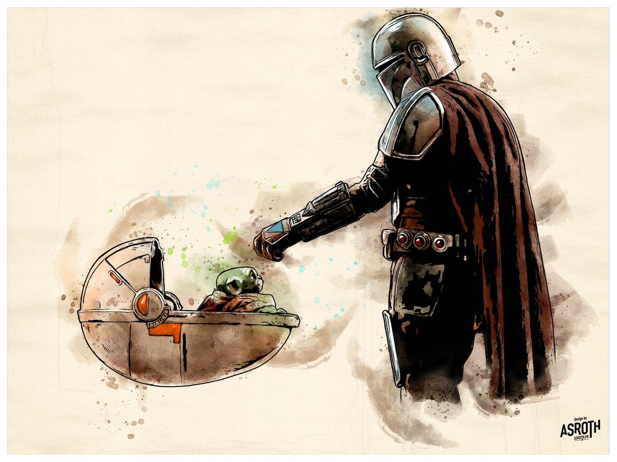 #May4thBeWithYou #watercolorart #watercolorpainting #asrothdrawing #StarWars #Mandalorian