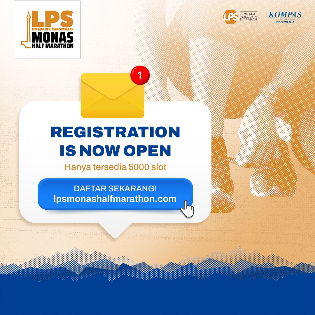 monashalfmrthn's tweet photo. The wait is over! Ayo daftarkan dirimu sekarang dan jadi bagian dari perubahan yang besar di depan! Kira-kira mau ajak siapa, nih runner buat lari bareng? 

Powered by @lps_idic
Managed by @hariankompas

#MonasHalfMarathon #RestartForChange #LPSIndonesia https://t.co/LPgpDwsn52