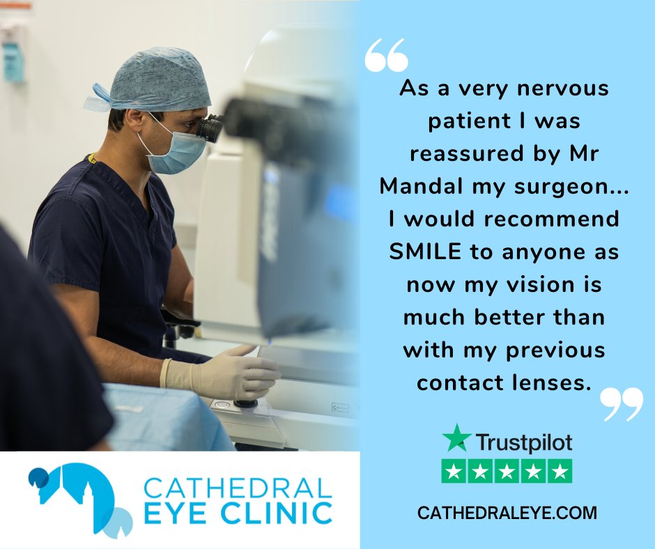 ⭐⭐⭐⭐⭐
"Professional and friendly service.
As a very nervous patient I was reassured by Mr Mandal. Procedure was minutes and was talked through it all, settling my mind. I would recommended SMILE to anyone, my vision is much better than with my previous contact lenses."