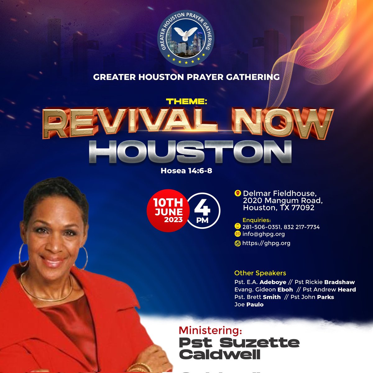 HoustonPrayer's tweet photo. 37 days to Revival Now, Houston...
Are you ready #Houston4Jesus #houstontx https://t.co/X8iFnppzXi