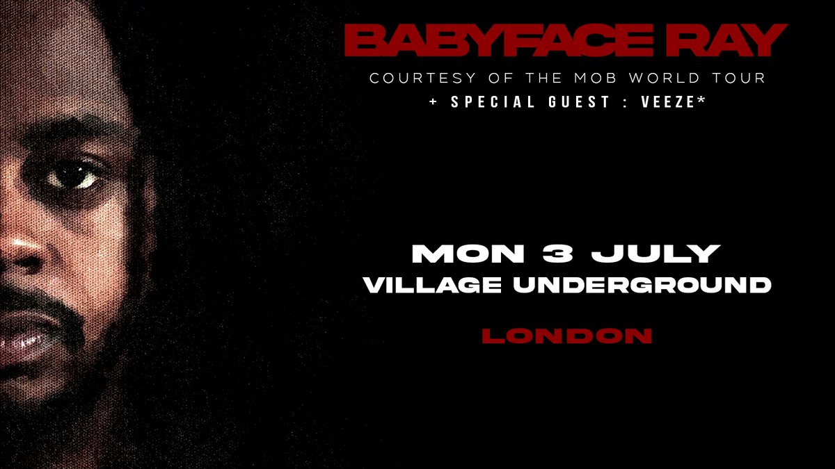 #LNpresale: Rapper @babyfaceray will bring his trademark conversational delivery and thoughtful wordplay to London's @villageundrgrnd during his Courtesy of the Mob World Tour this summer 👏 Get tickets 👉 livenation.uk/EQ8p50O7HMU