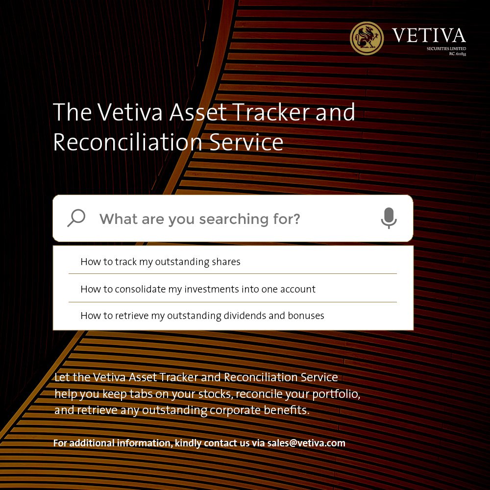 vetivaonline's tweet photo. With the Vetiva Asset Tracker and Reconciliation Service, you can stay on top of your investments and never miss a beat.
#Vetiva #AssetTracker #ReconciliationService #shares #asset #tracker #investments https://t.co/KvBgHOFwX2