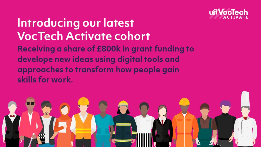 📢 News Alert!

We're proud to reveal the exciting cohort of organisations who have been offered a share of over £800k from our #VocTechActivate grant fund to support new ideas using digital tools and approaches to transform how adults gain the skills needed to thrive in work 🧑
