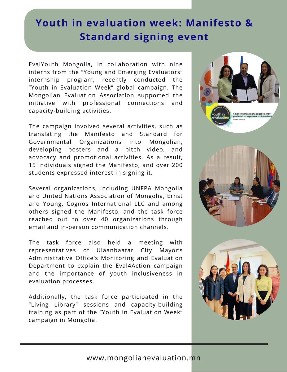 MonEvalAssoc's tweet photo. We are happy to share with you the 4th Issue of MEA's Monthly Newsletter for the year 2023. #IPDET #unfpa_mongolia #Yees #youngandemergingevaluator #evalyouthmongolia #YEEsInternship #MECC #Eval4Action @AmericanU @unfpa_eval #eval4action
@aeaweb https://t.co/EfzxhXbKJs