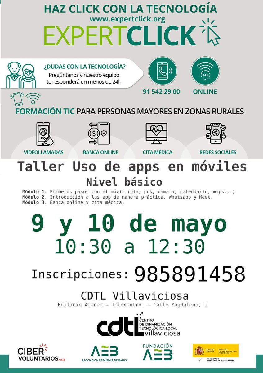 cdtlvilla's tweet photo. 🤔📱¿No manejas bien el móvil? Si necesitas ayuda, no dudes en inscribirte en este taller. 👇

☎️985 89 14 58 (L a V de 11h. a 14h.)

#CDTL #Telecentro #Villaviciosa https://t.co/apPQBSMd8r