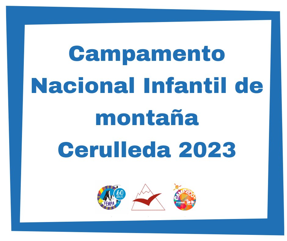📷¡Ya está abierta la inscripción al Campamento Nacional Infantil de montaña Cerulleda 2023!
Toda la información en nuestra web:
fempa.net/campamento-nac…
#CampamentoInfantilCerulleda #Cerulleda2023 #FEMPA #CampamentosFEMPA #Alandrina