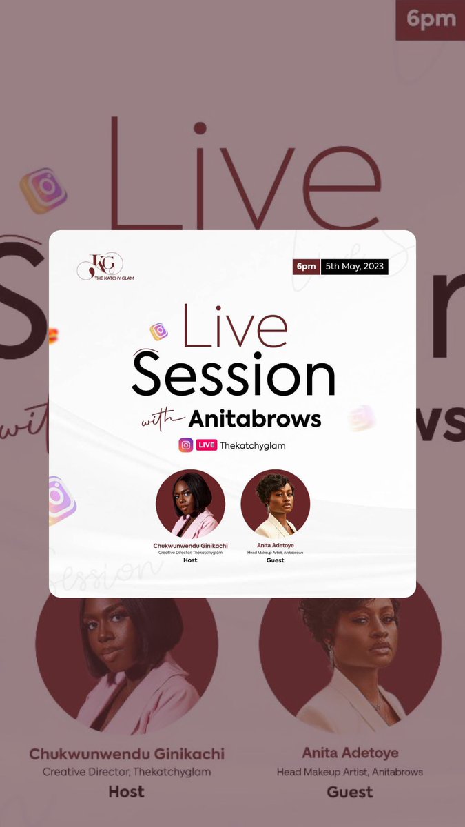 AnitaBrows's tweet photo. Do not miss my iGLive session with #TheKatchyGlam tomorrow 🤍 https://t.co/AXhbgdJwIE