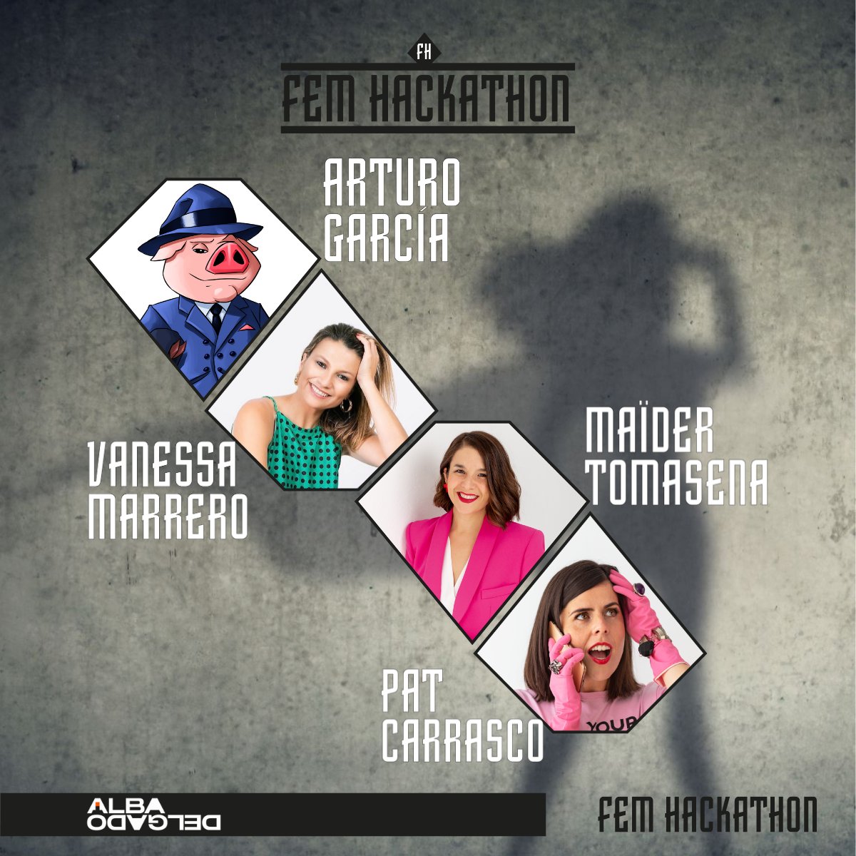 Aquí están 4 de lo 8 entrevistados🔝del #FemHackathon del #17Mayo.

⚡<a href="/cerdoestratega/">Cerdo Estratega</a>
⚡Vanesa Marrero
⚡Pat Carrasco
⚡<a href="/maidertomasena/">Maïder Tomasena</a>

¿Quieres venir a ver las entrevistas en el metaverso? 

👉Sólo tienes que apuntarte en femhackathon.com

#DiaInternacionalDeInternet